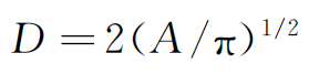 計算缺陷區域的平均等效直徑，其計算公式為